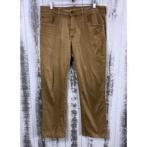 Mott & Bow Straight Jeans Men 34x30 Khaki Stretch Casual Denim Pants